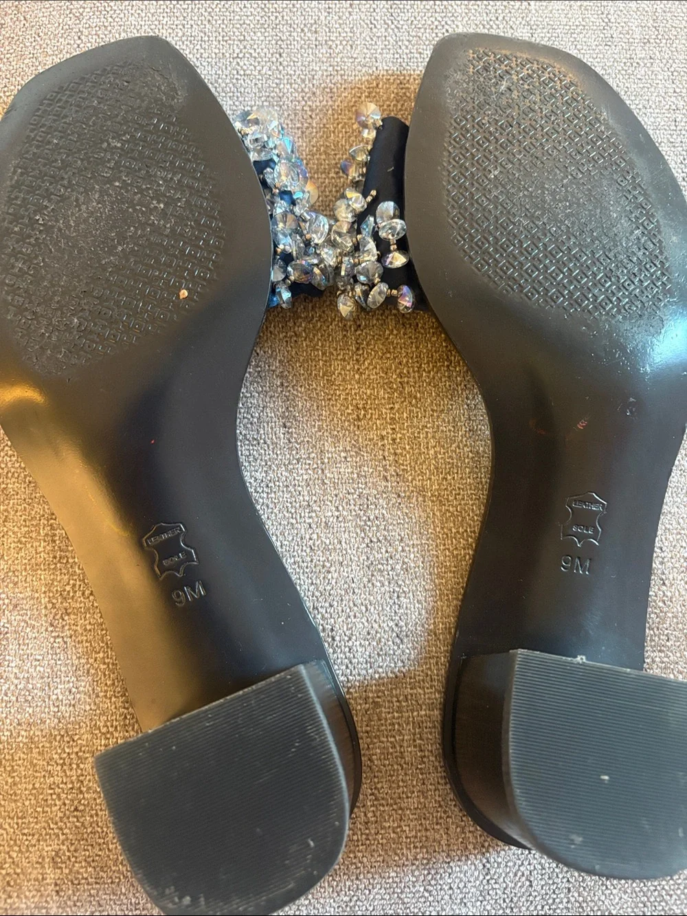 Tory Burch Black Crystal-Embellished Slide Mules